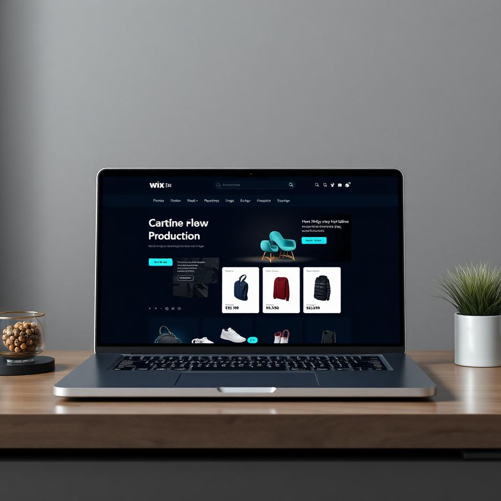 Premium e-commerce storefront shown on a laptop